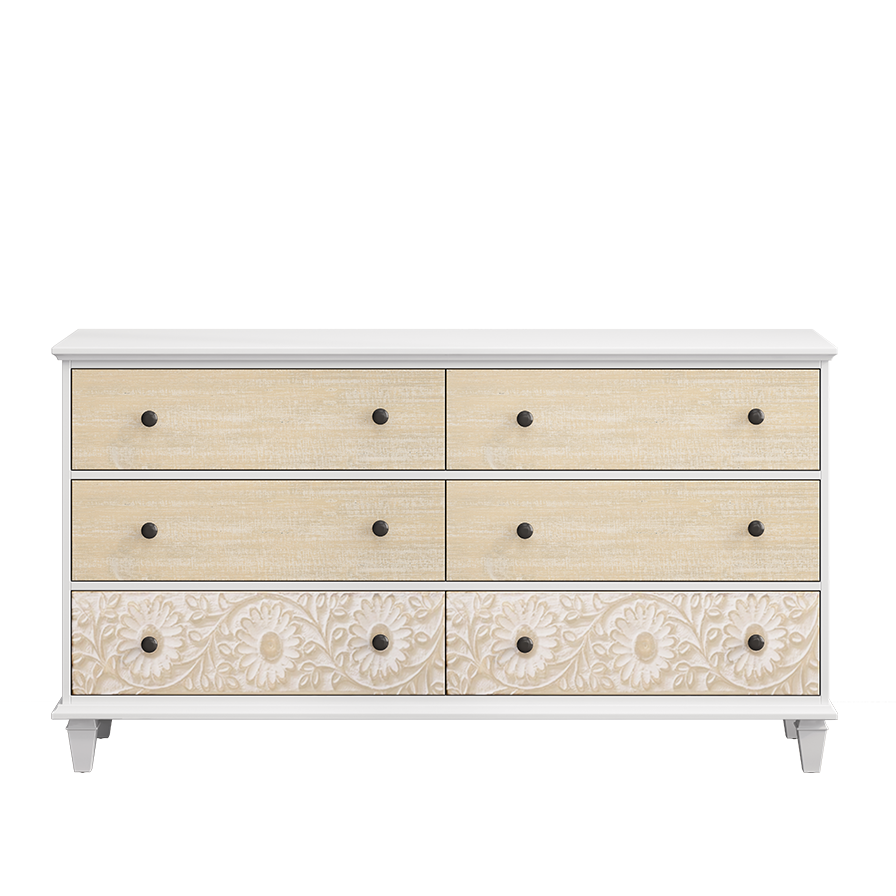 Floral Whimsy 6-Drawer Dresser